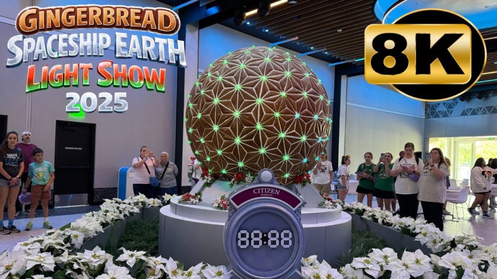 Disney EPCOT Gingerbread Spaceship Earth 8K ~ 2025