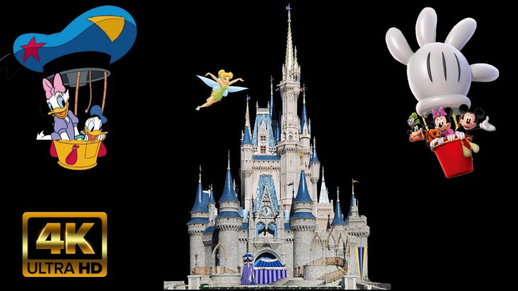Mickey Cavalcade Parade Cinderella Castle Background | 4K HD  | Magic Kingdom |Walt Disney World