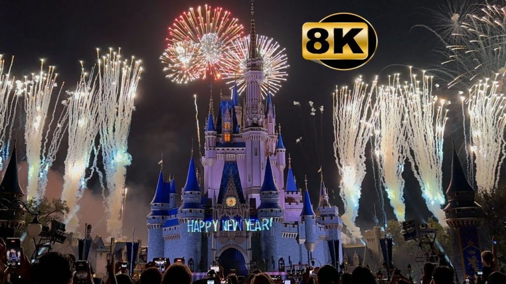 Disney 2026 New Years Fantasy in the Sky Fireworks 8K WIDE VVIEW