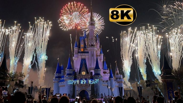 Disney 2026 New Years Fantasy in the Sky Fireworks 8K WIDE VVIEW