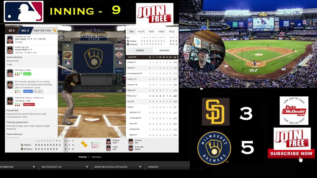 PADRES vs BREWERS ~ MLB ~  PLAY BY PLAY ~ LIVE WATCH 🔴⚾