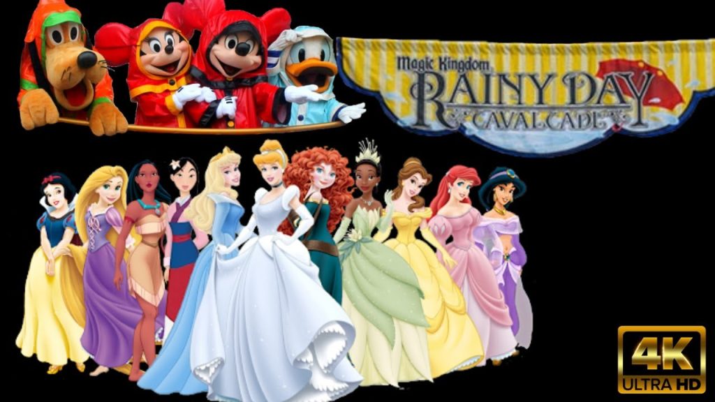 Disney Princess Rainy Day Cavalcade on Main Street U.S.A. | 4K HD POV | Magic Kingdom Walt Disney