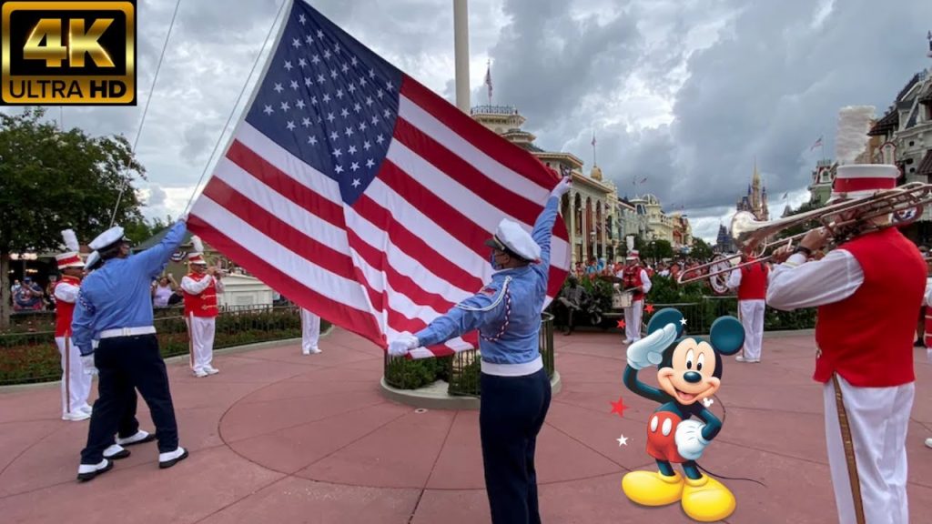 Disney Veteran Flag Retreat Ceremony | 4K HD Full Attraction | Magic Kingdom | Walt Disney World