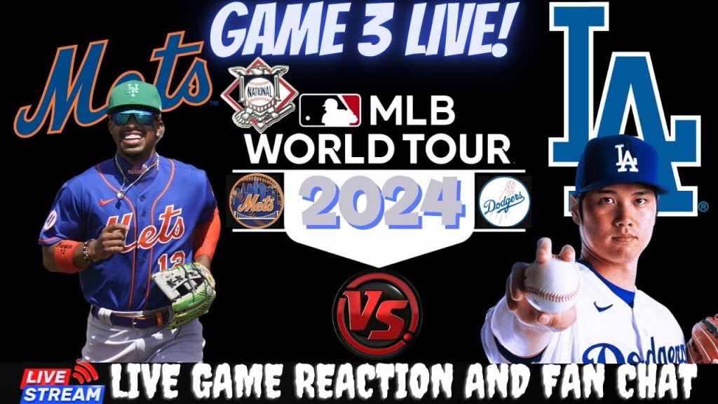 Dodgers vs Mets ⚾ LIVE 2024 MLB CHAMPIONSHIP GAME 3 ⚾ Live Play Reaction Dodgers vs Mets