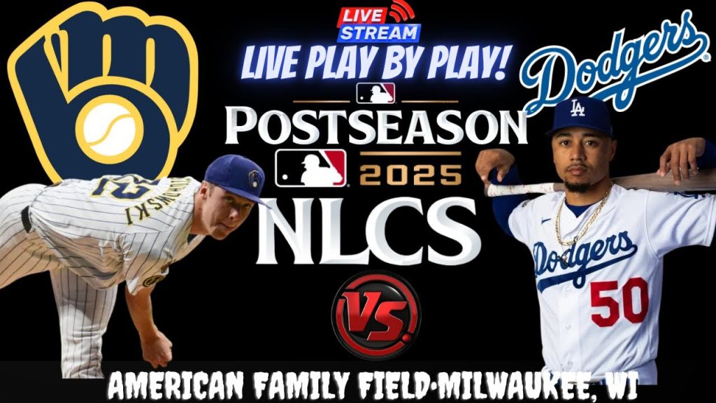 Milwaukee Brewers vs Los Angeles Dodgers ⚾🔥 Live NLCS Playoff GAME 2 Play-by-play Watch!