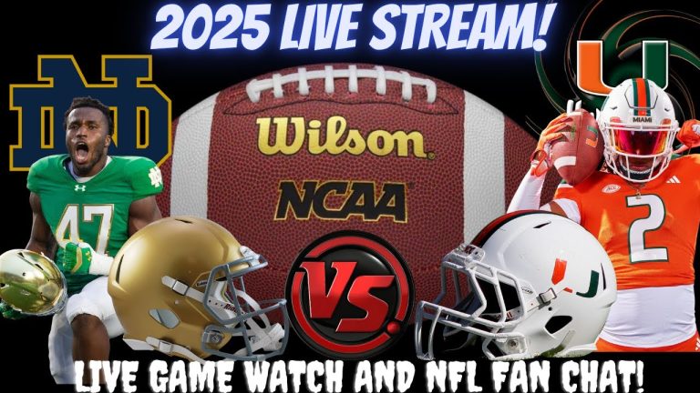 Notre Dame vs Miami Hurricanes 🔴LIVE CFB Watch 🏈NDvsUM 🏈Play By Play Reaction
