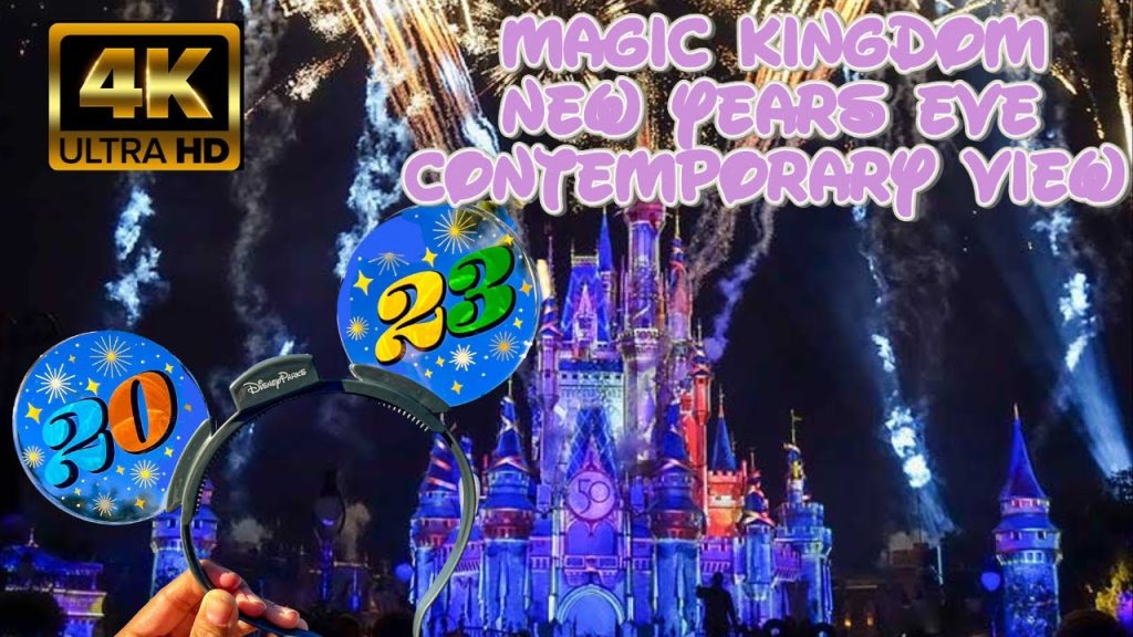 Disney’s Fantasy in the Sky New Years Eve Fireworks 2022 4KHD 60fps  Contemporary View Magic Kingdom