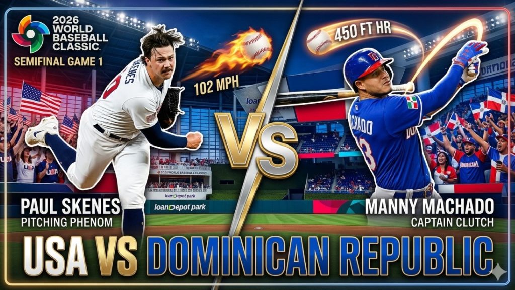 USA vs. DOMINICAN REPUBLIC 🇩🇴​ ⚾️ 🇺🇸 2026 WBC Semifinal LIVE!