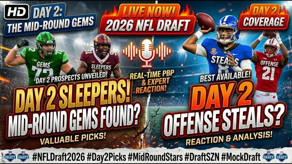 LIVE: 2026 NFL Draft Day 2 – Round 3-5 Play-by-Play & Reaction!